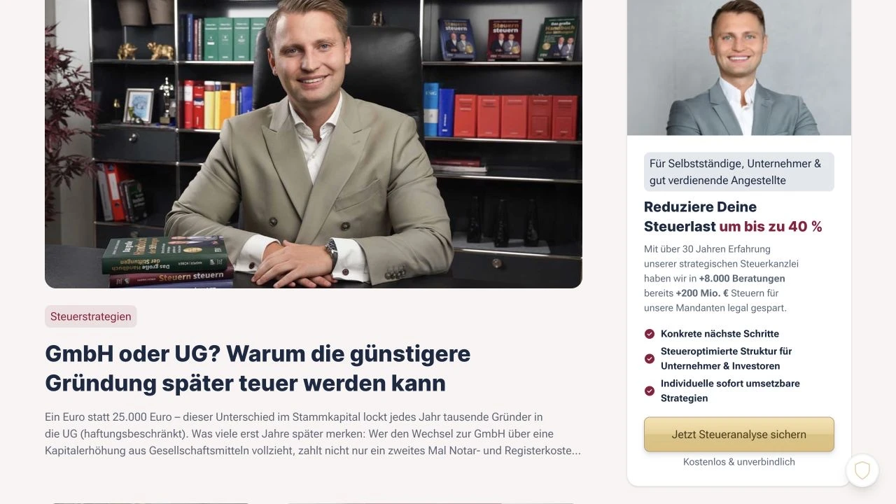 Steuern steuern: Blogübersicht mit Fachartikeln zur Steuergestaltung