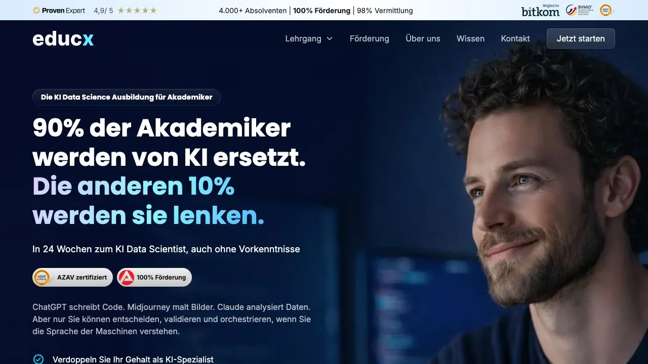 Die Website von educx