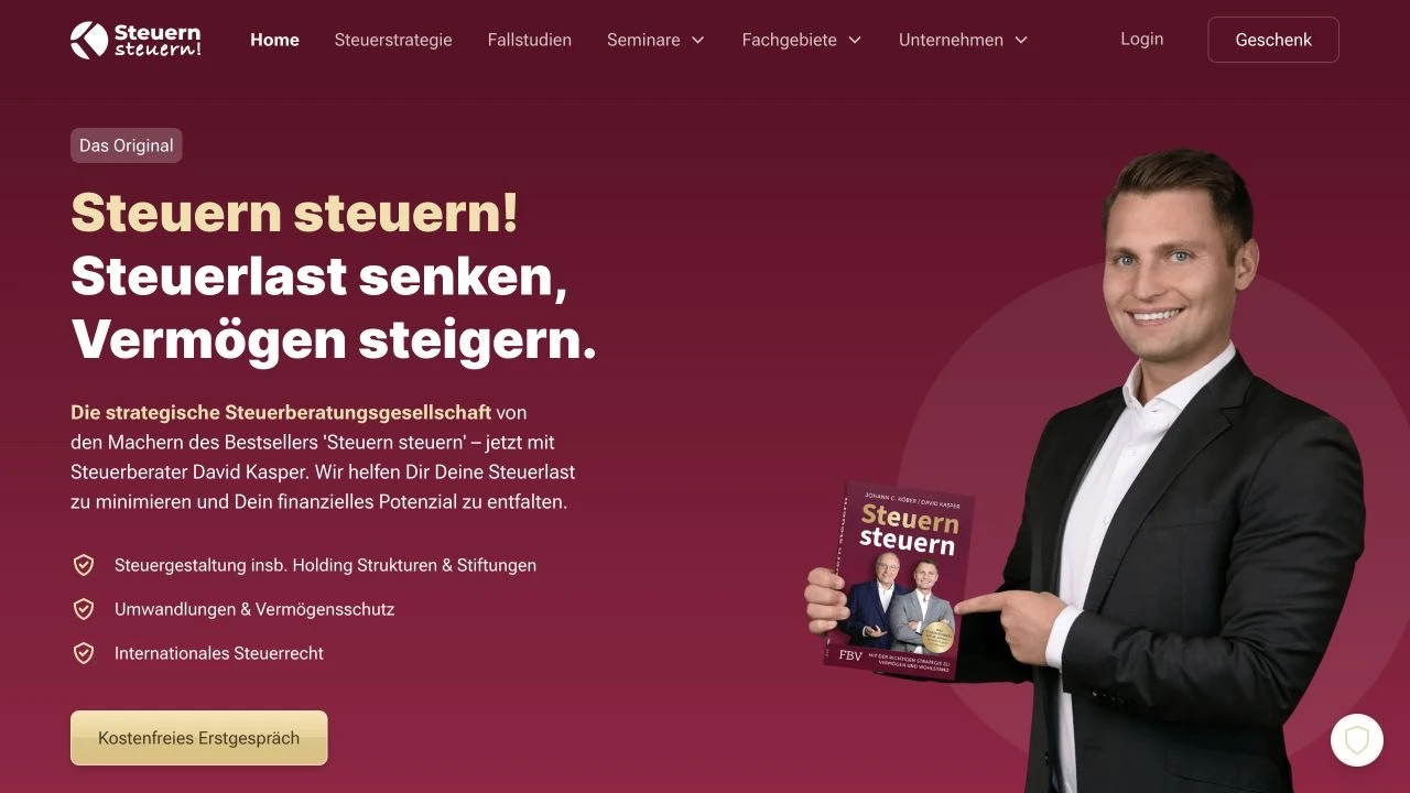 Die Website von Steuern steuern mit Steuerberatung und Steuerwissen