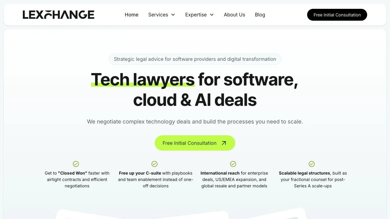 Die veröffentlichte LEXCHANGE-Website