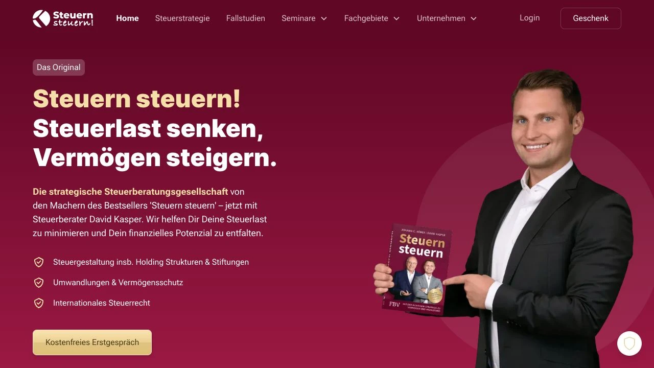 Die Website von Steuern steuern mit Steuerberatung und Steuerwissen